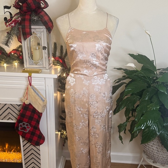 Urban Outfitters Pants - Urban Outfitters Light Pink Floral Jumpsuit